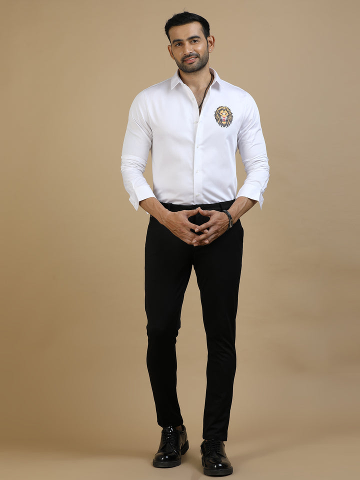 White Lion Jacquard Shirt