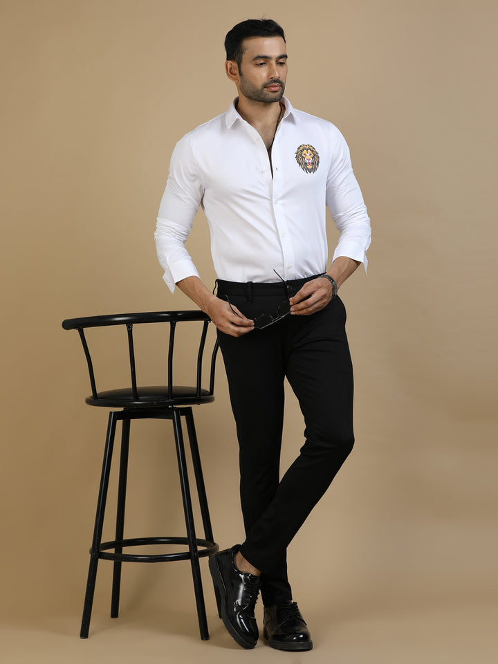 White Lion Jacquard Shirt