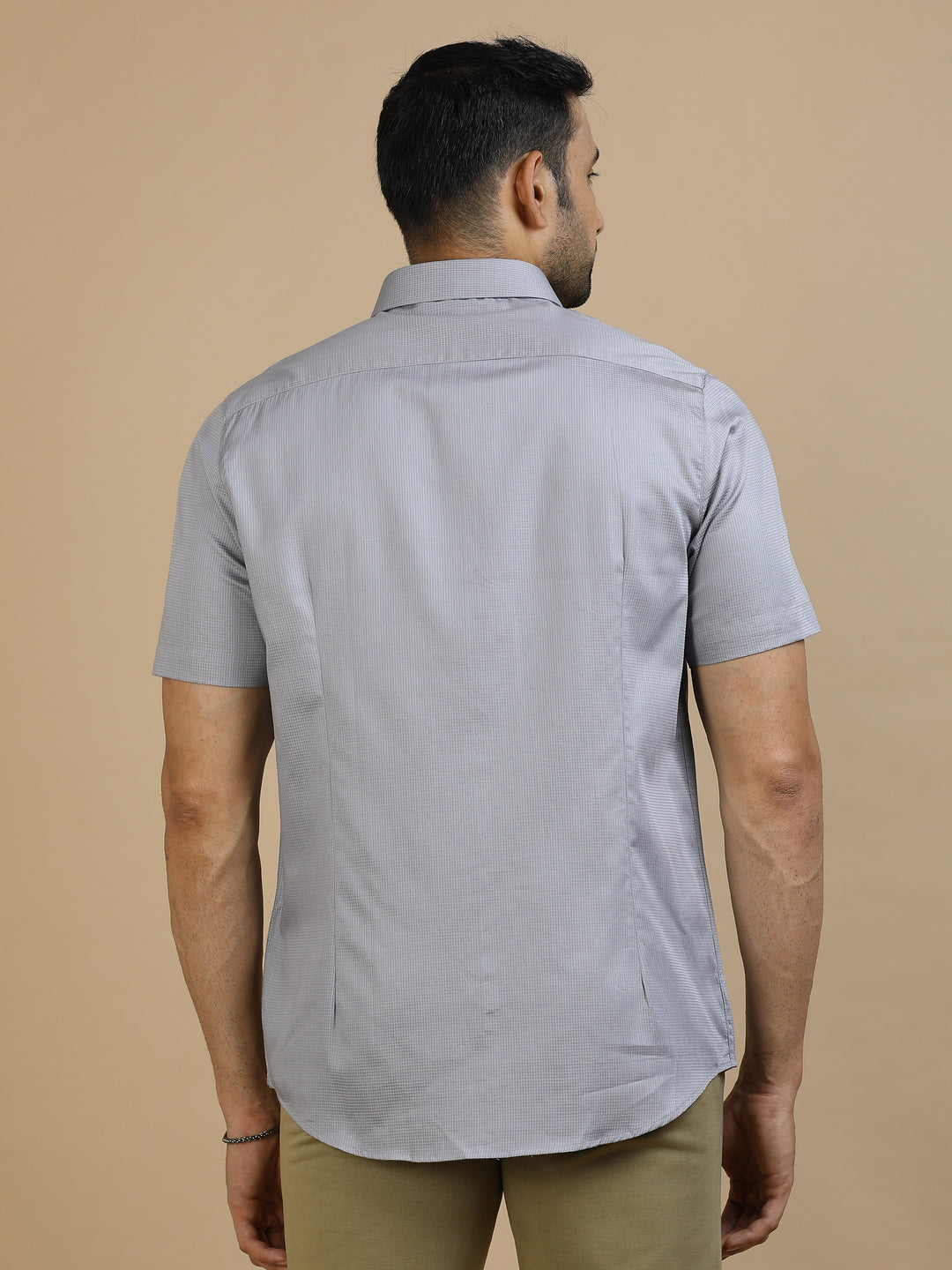 Grey Checked Giza cotton Shirt
