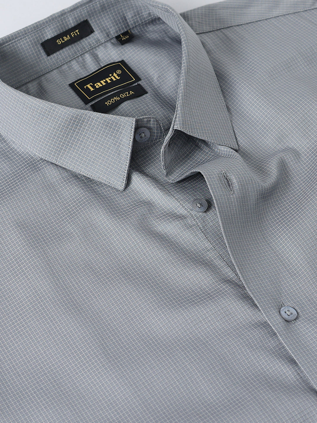 Grey Checked Giza cotton Shirt
