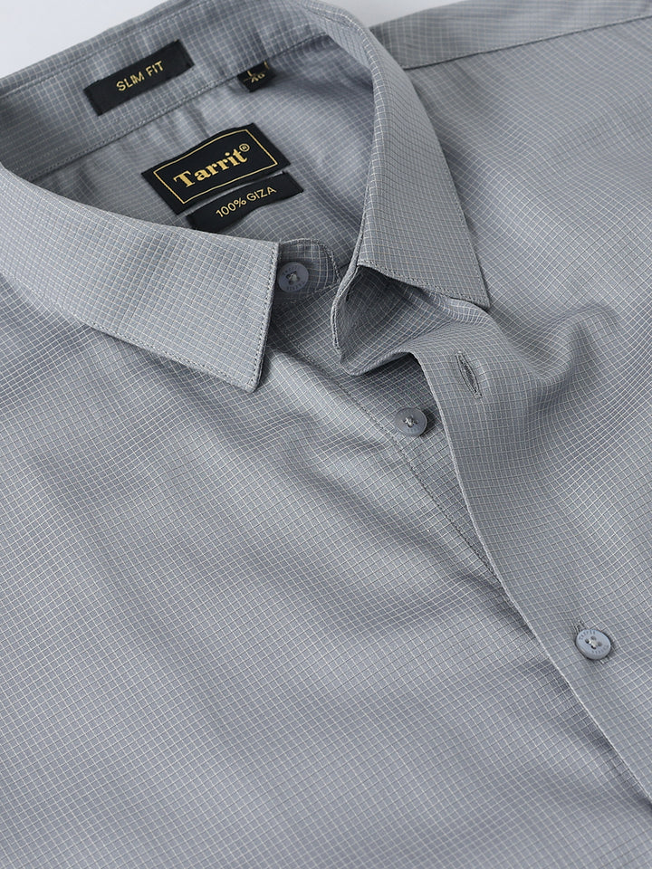 Grey Checked Giza cotton Shirt