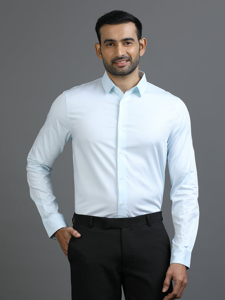 Mint Blue Geometric Giza Shirt