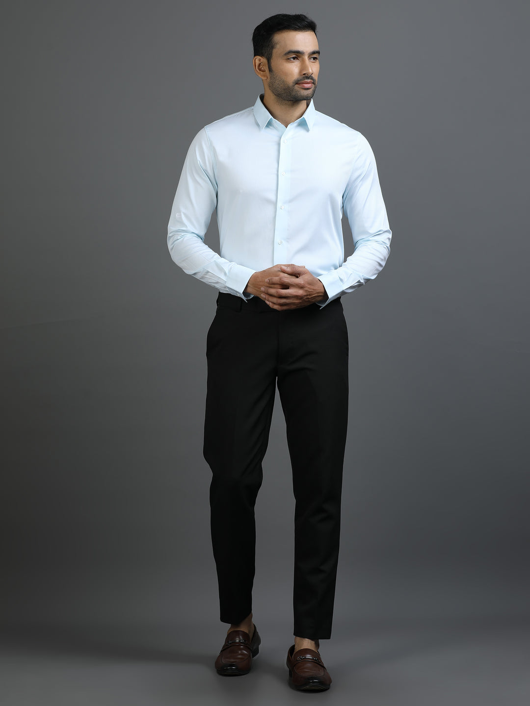 Mint Blue Geometric Giza Shirt