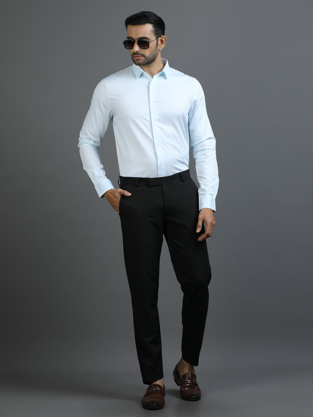 Mint Blue Geometric Giza Shirt