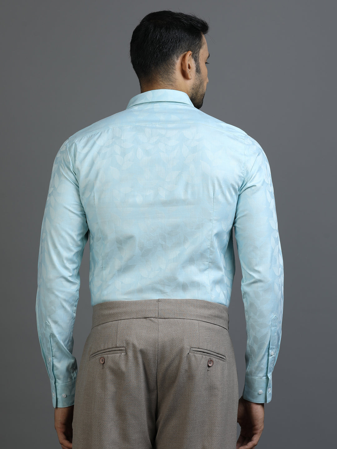 Ice Blue Jacquard Giza Shirt