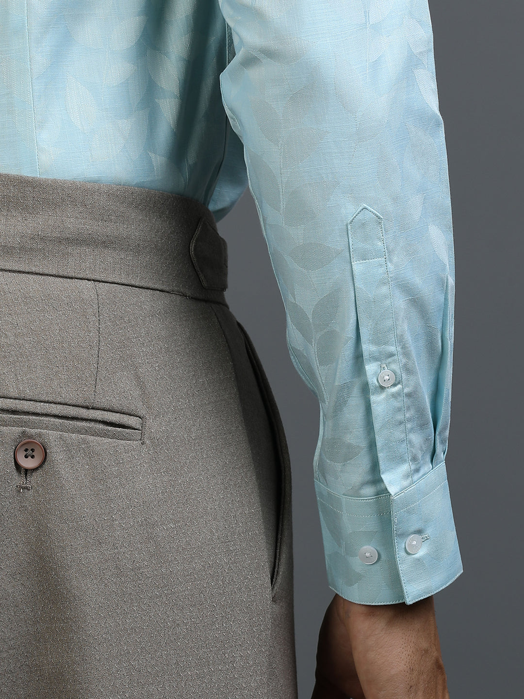 Ice Blue Jacquard Giza Shirt