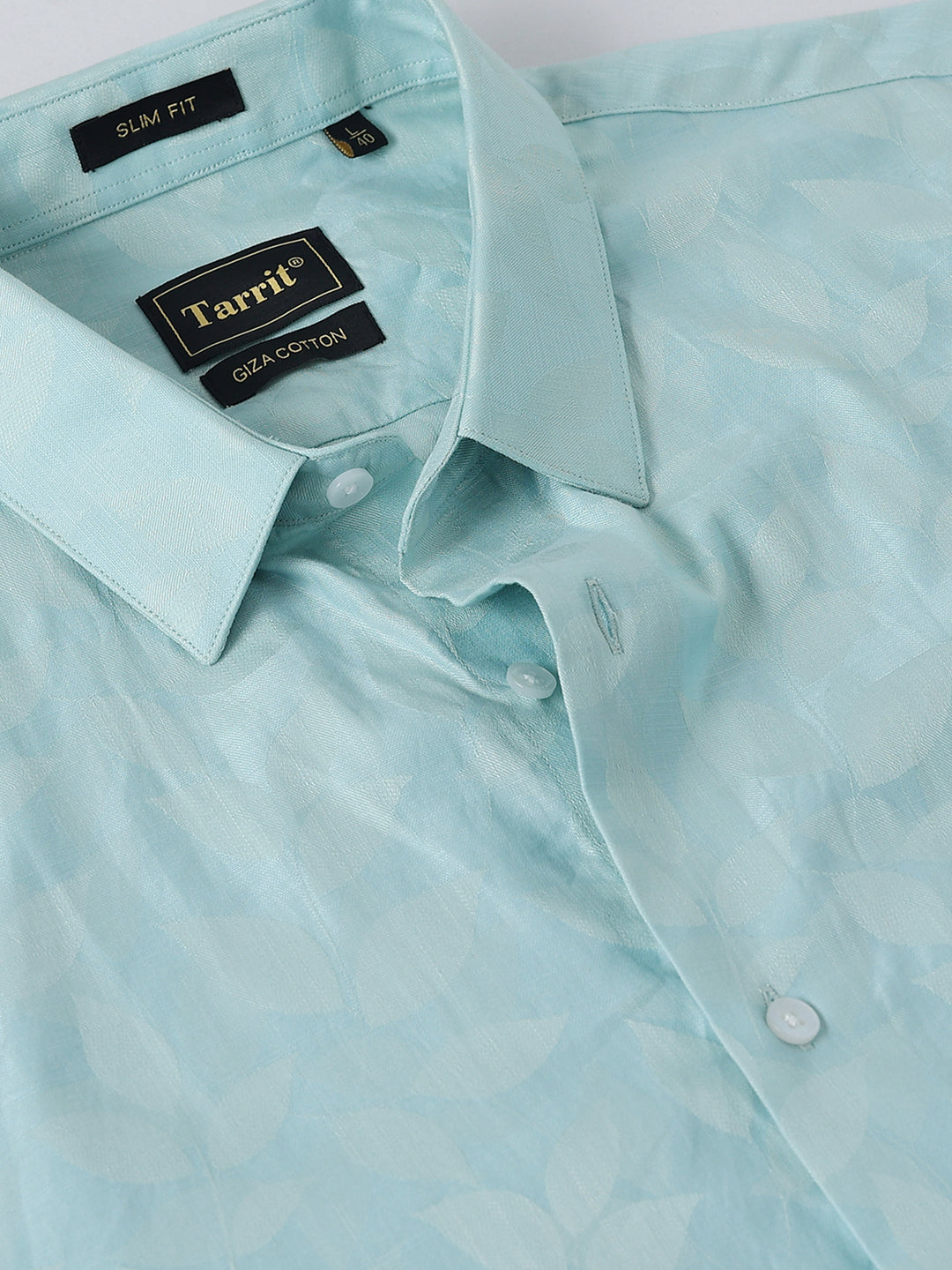 Ice Blue Jacquard Giza Shirt
