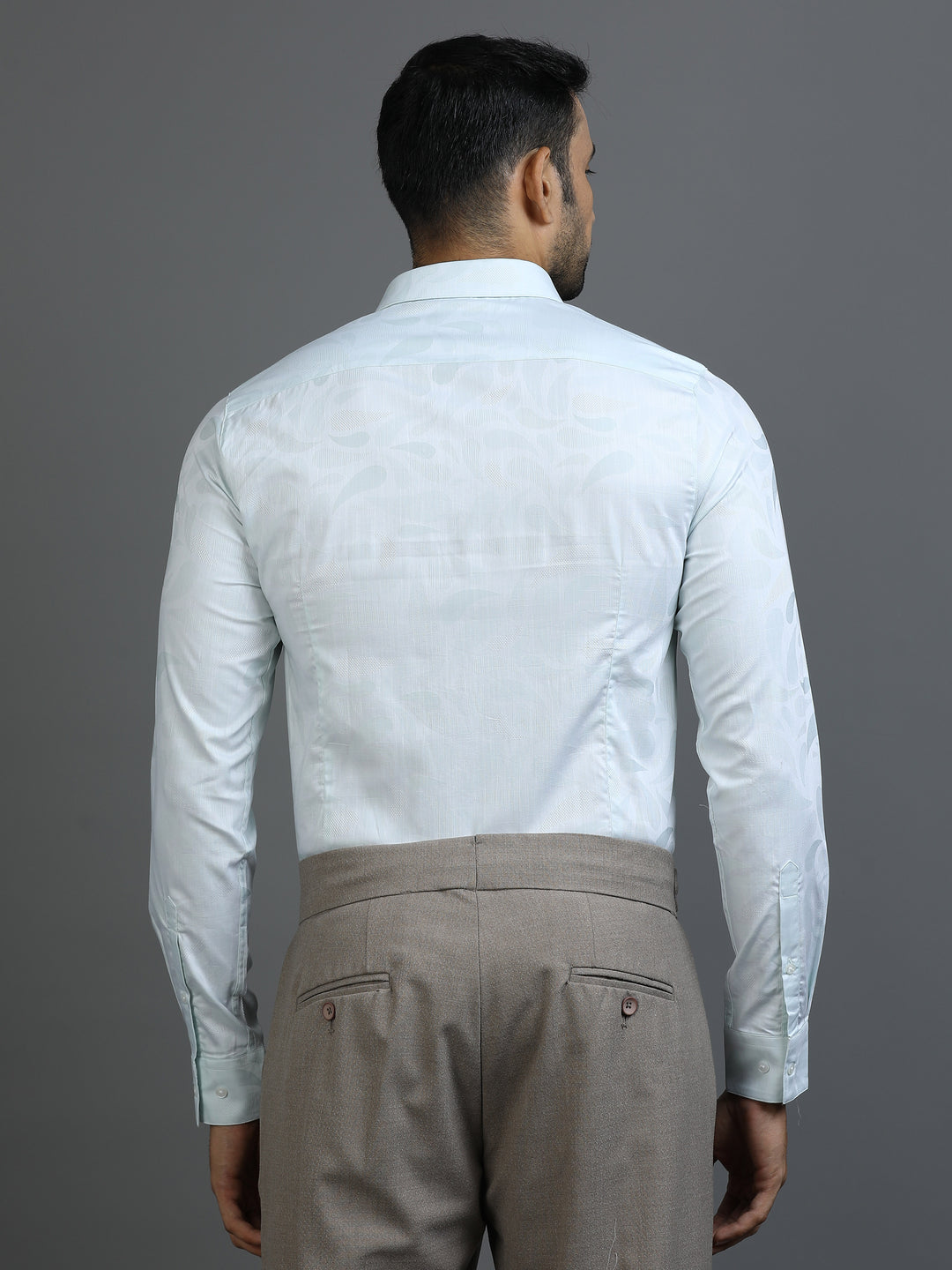 Mint Green Jacquard Giza Shirt