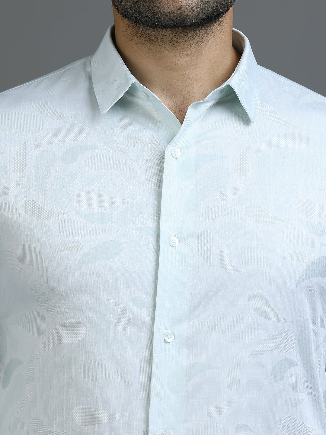 Mint Green Jacquard Giza Shirt