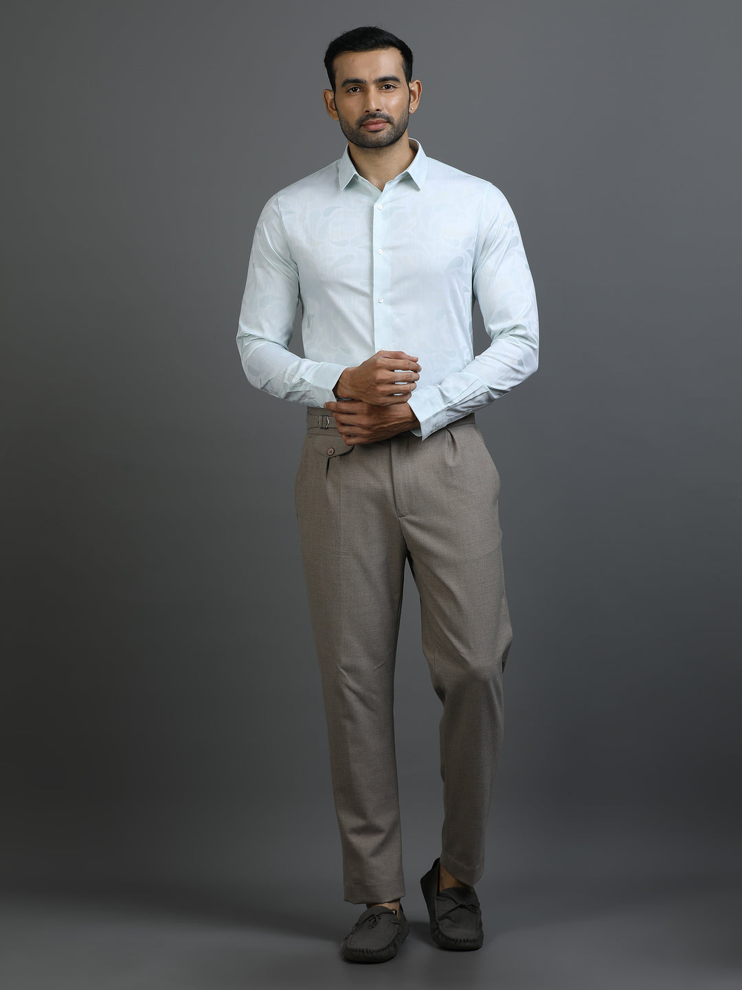 Mint Green Jacquard Giza Shirt