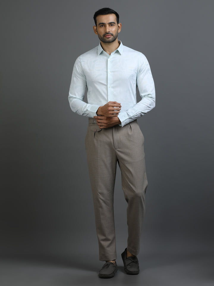 Mint Green Jacquard Giza Shirt