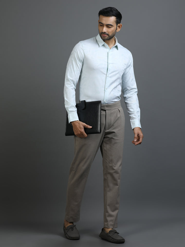 Mint Green Jacquard Giza Shirt