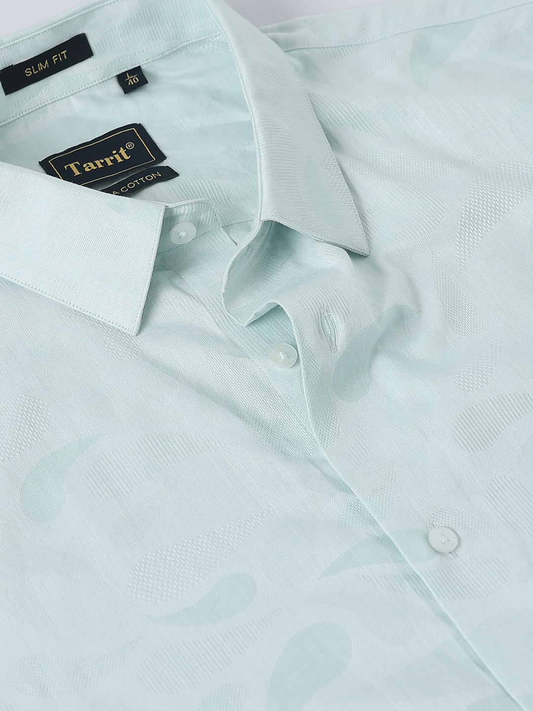 Mint Green Jacquard Giza Shirt