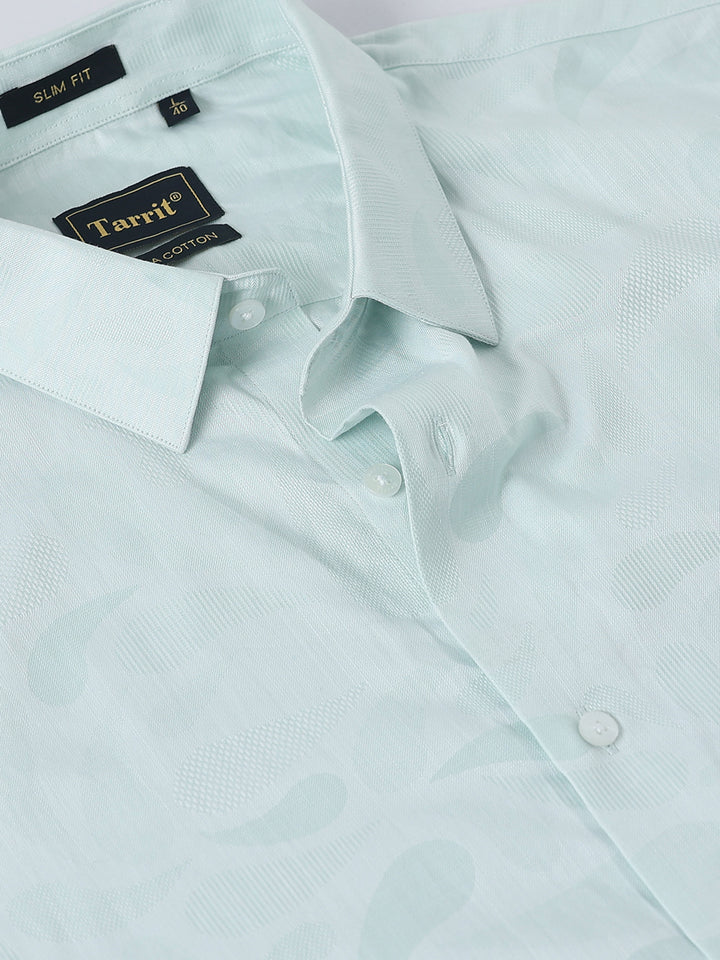 Mint Green Jacquard Giza Shirt