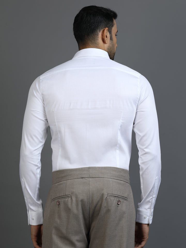 White Textured Giza Shirt
