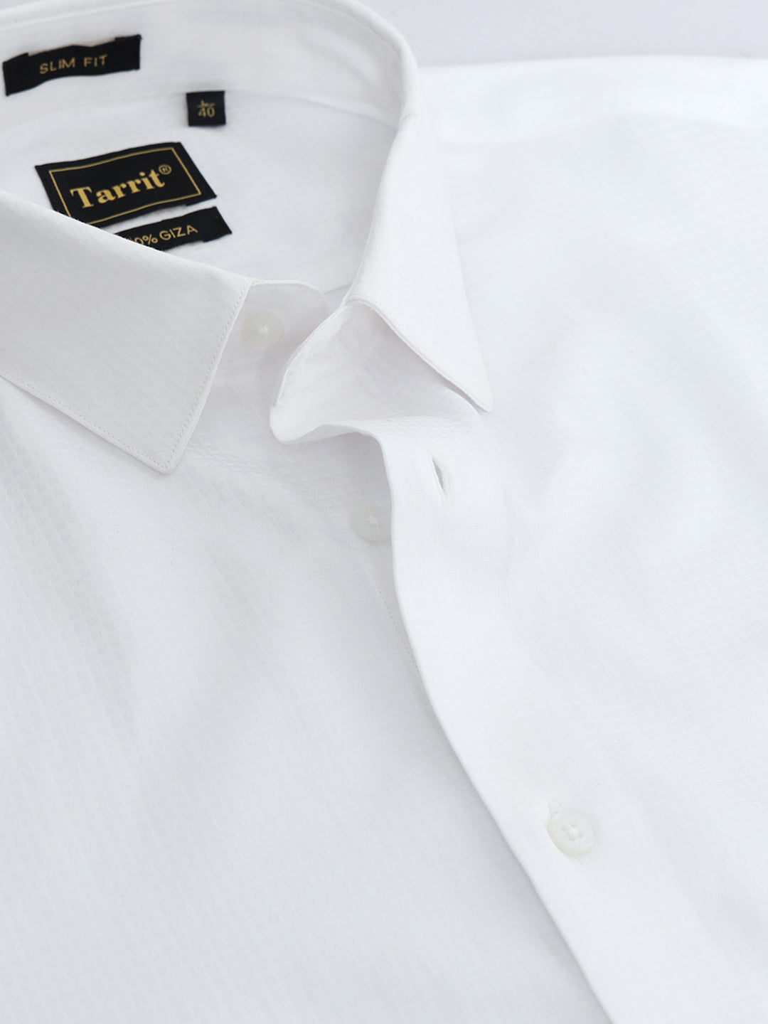 White Textured Giza Shirt