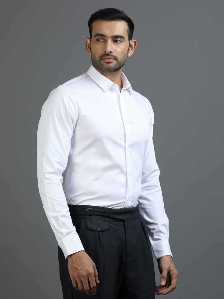 White Geometric Giza Shirt