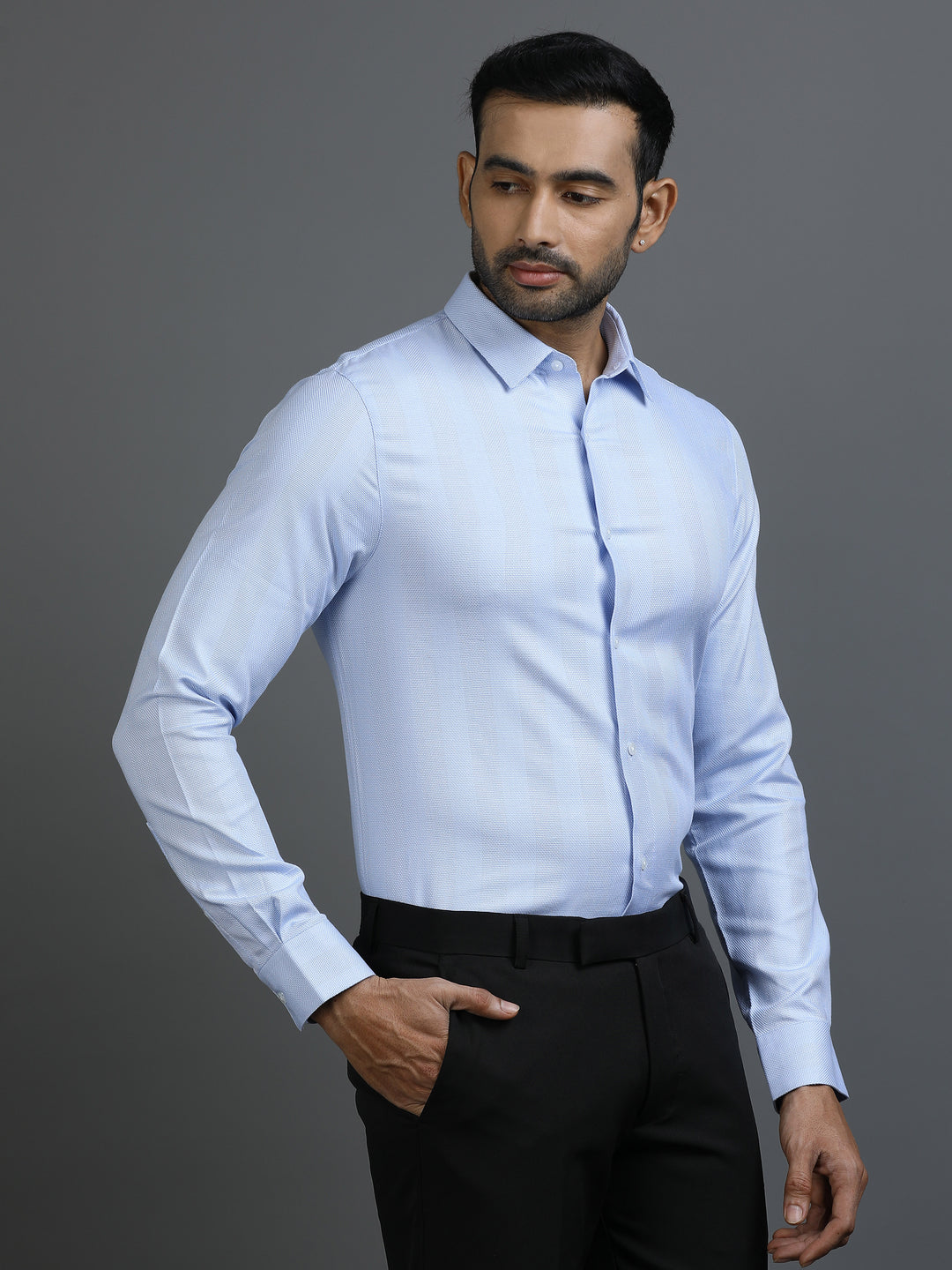 Blue Patterned Giza Shirt