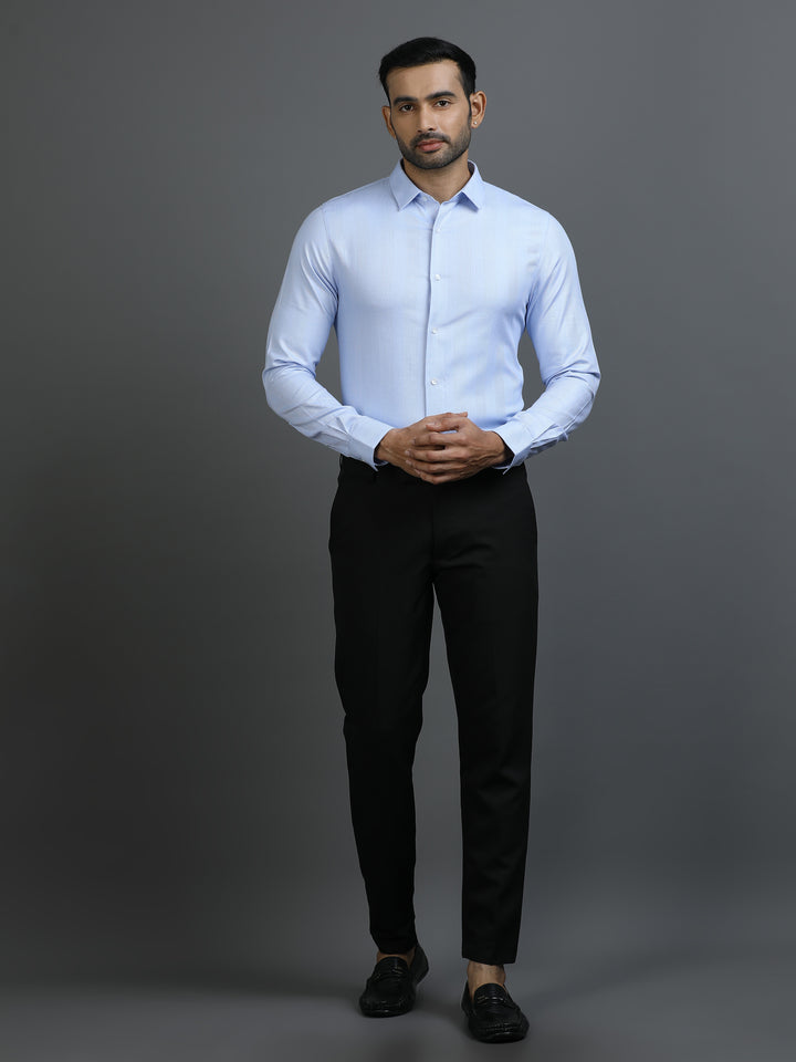 Blue Patterned Giza Shirt