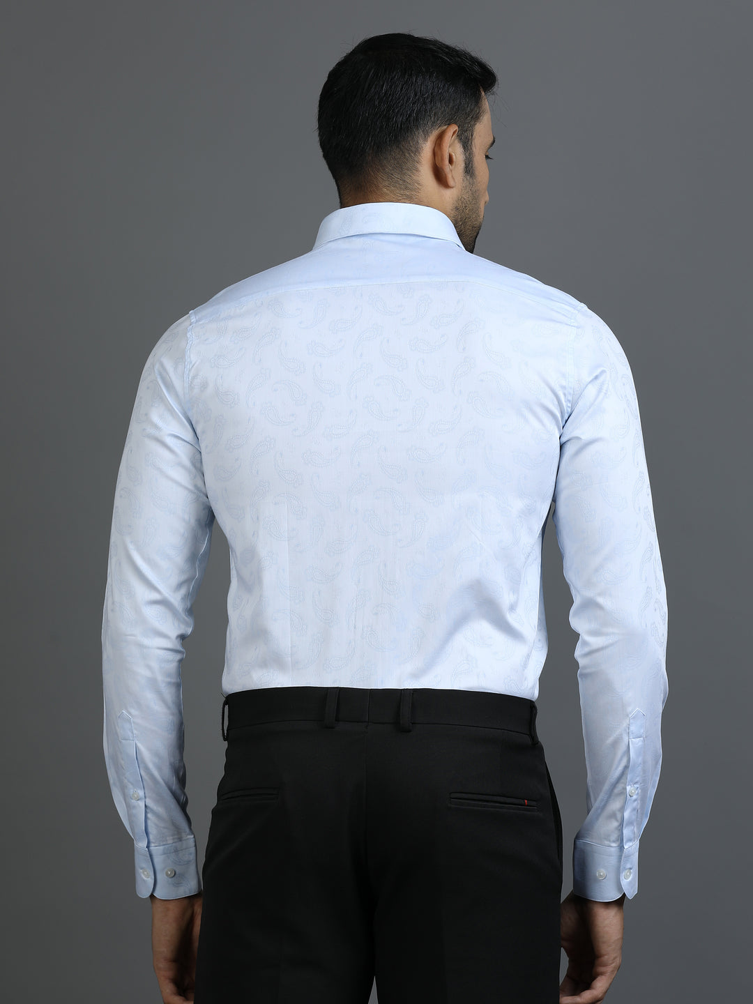 Blue Jacquard Giza Shirt