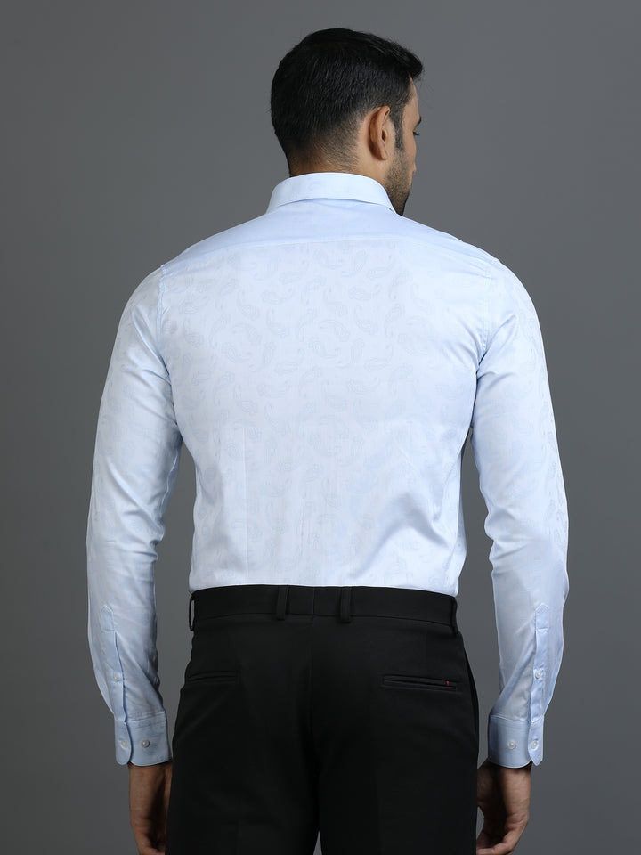 Blue Jacquard Giza Shirt