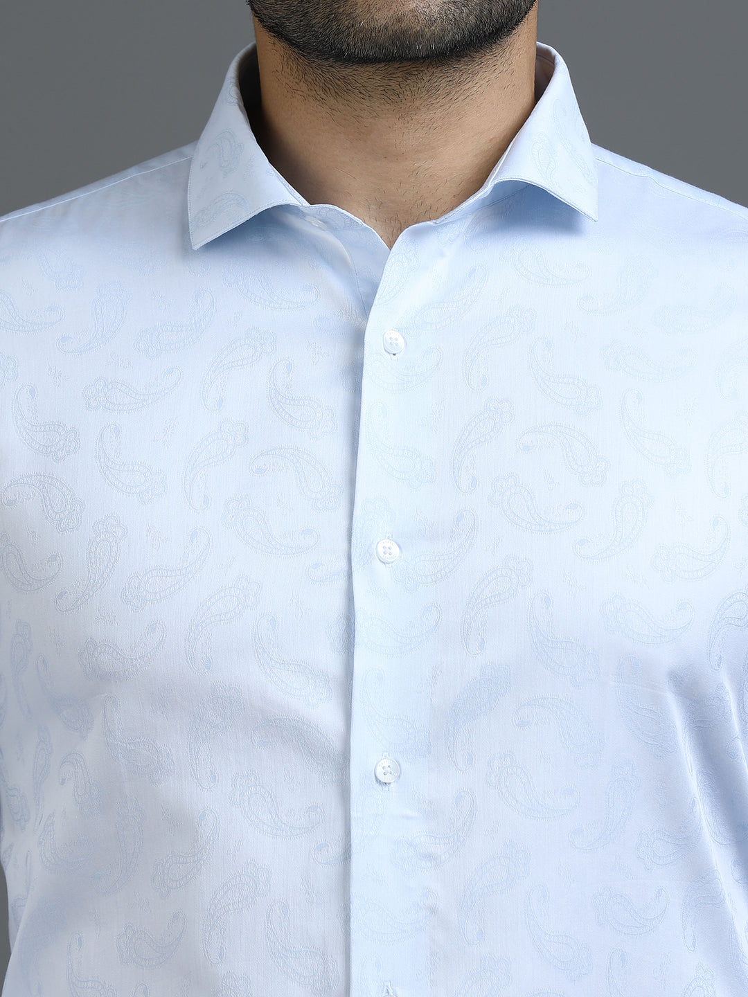 Blue Jacquard Giza Shirt