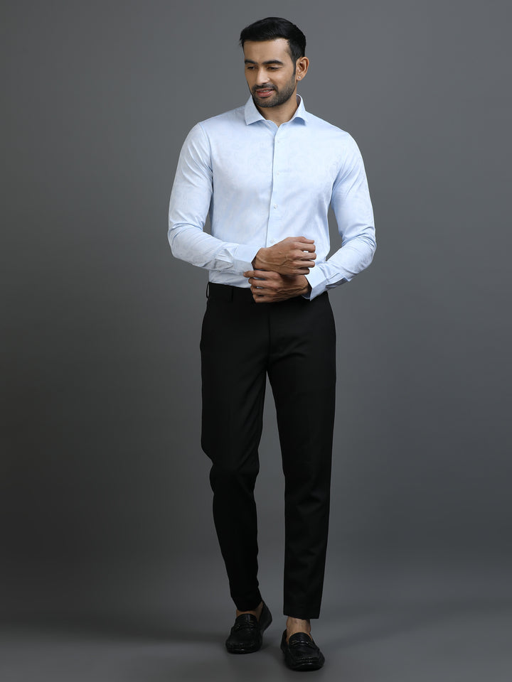 Blue Jacquard Giza Shirt