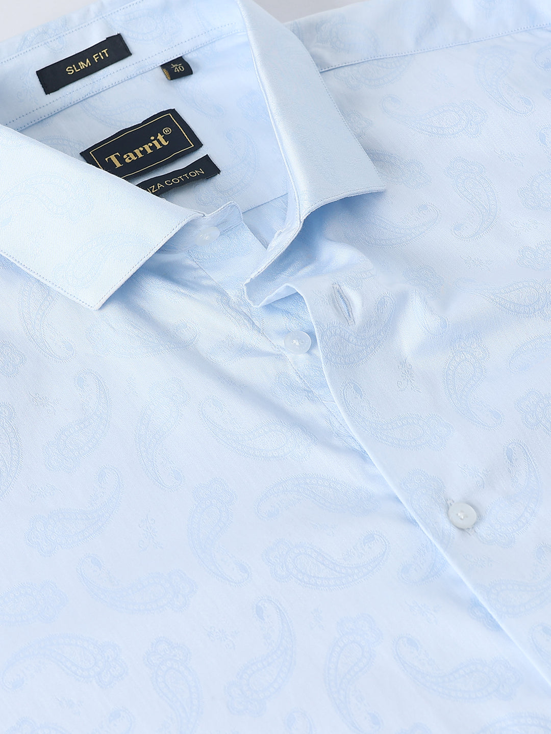 Blue Jacquard Giza Shirt