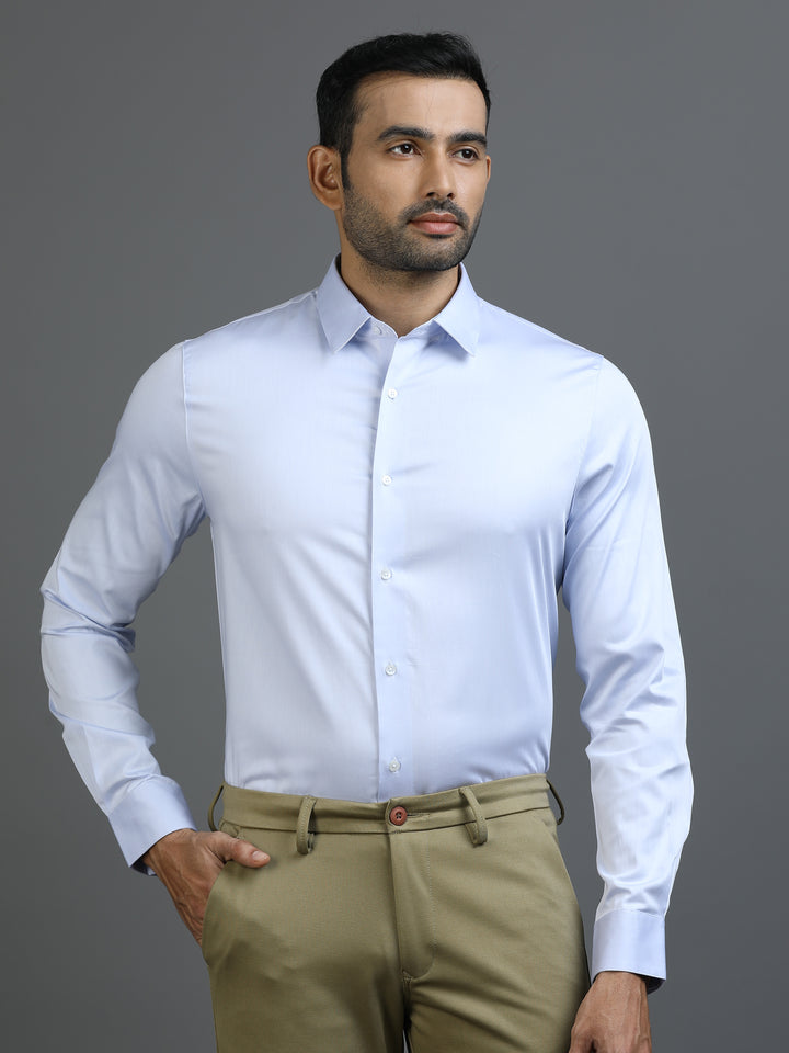 Cloud Blue Giza Cotton Shirt
