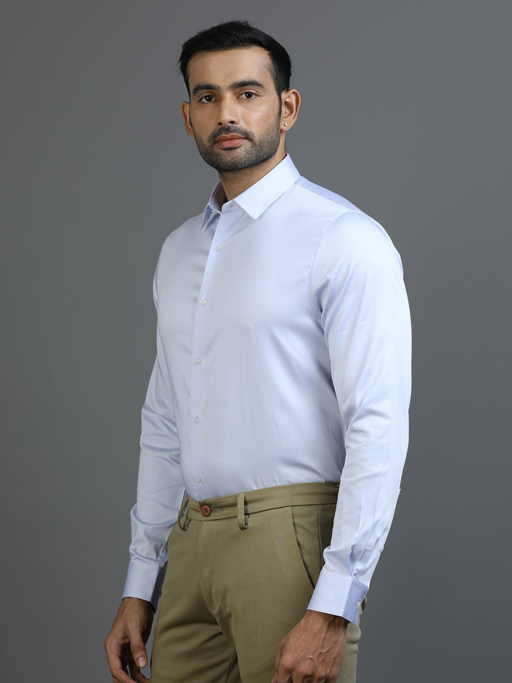 Cloud Blue Giza Cotton Shirt