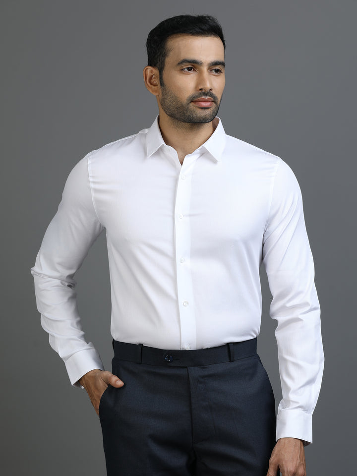 White Striped Giza Shirt