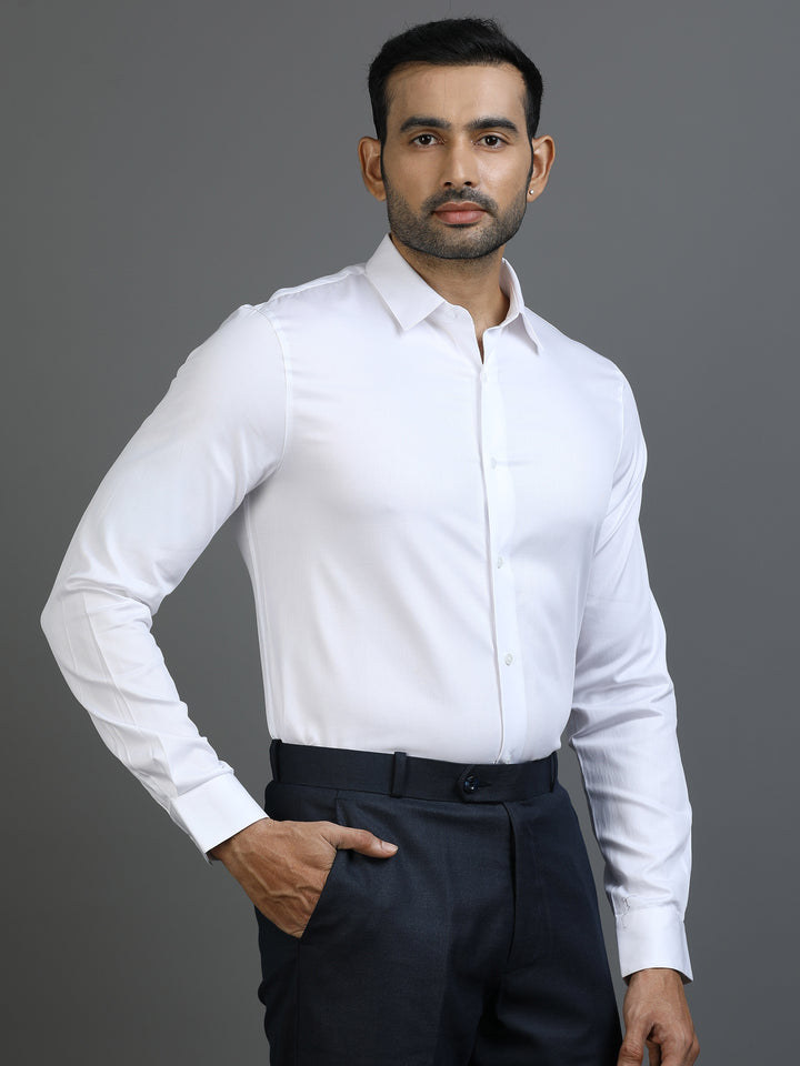 White Striped Giza Shirt