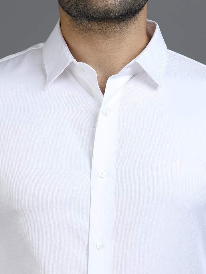 White Striped Giza Shirt