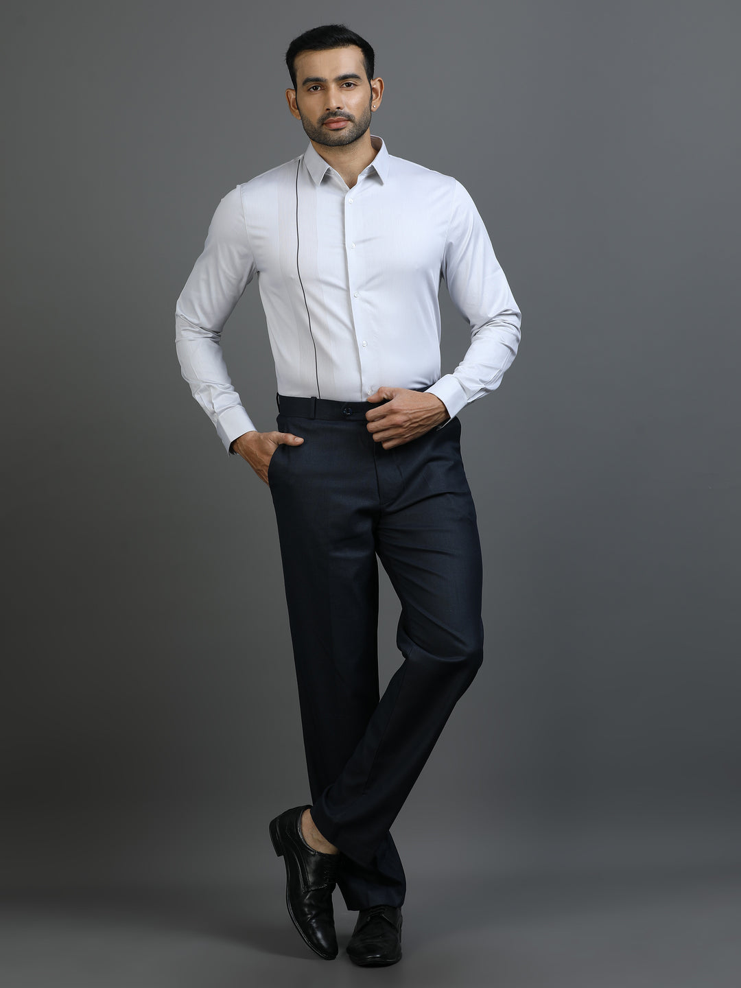 Black Line Grey Giza Shirt