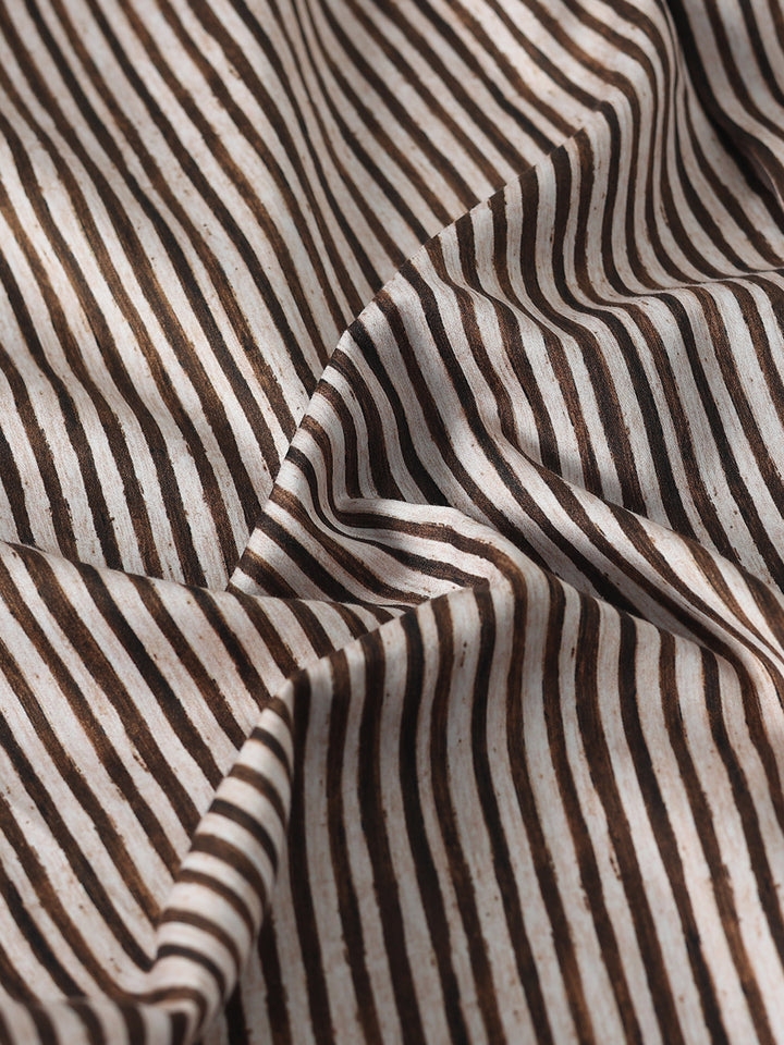 Brown vertical Stripes Giza Shirt