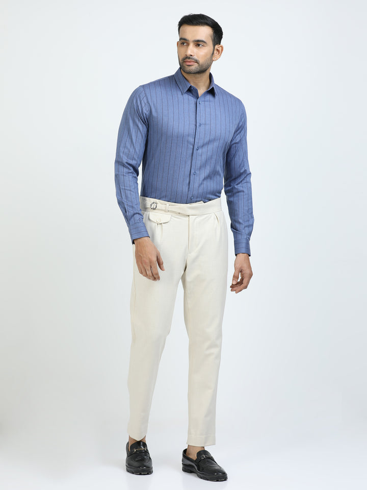 Blue & Black Vertical Stripes Shirt