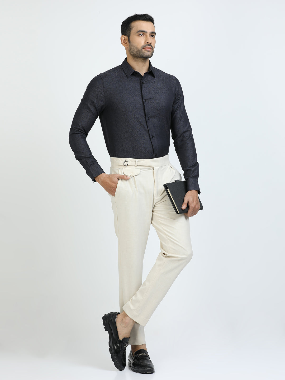 Blue Jacquard Giza Shirt