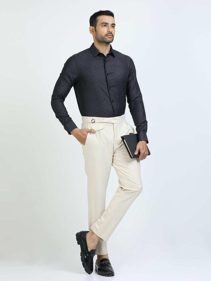 Blue Jacquard Giza Shirt