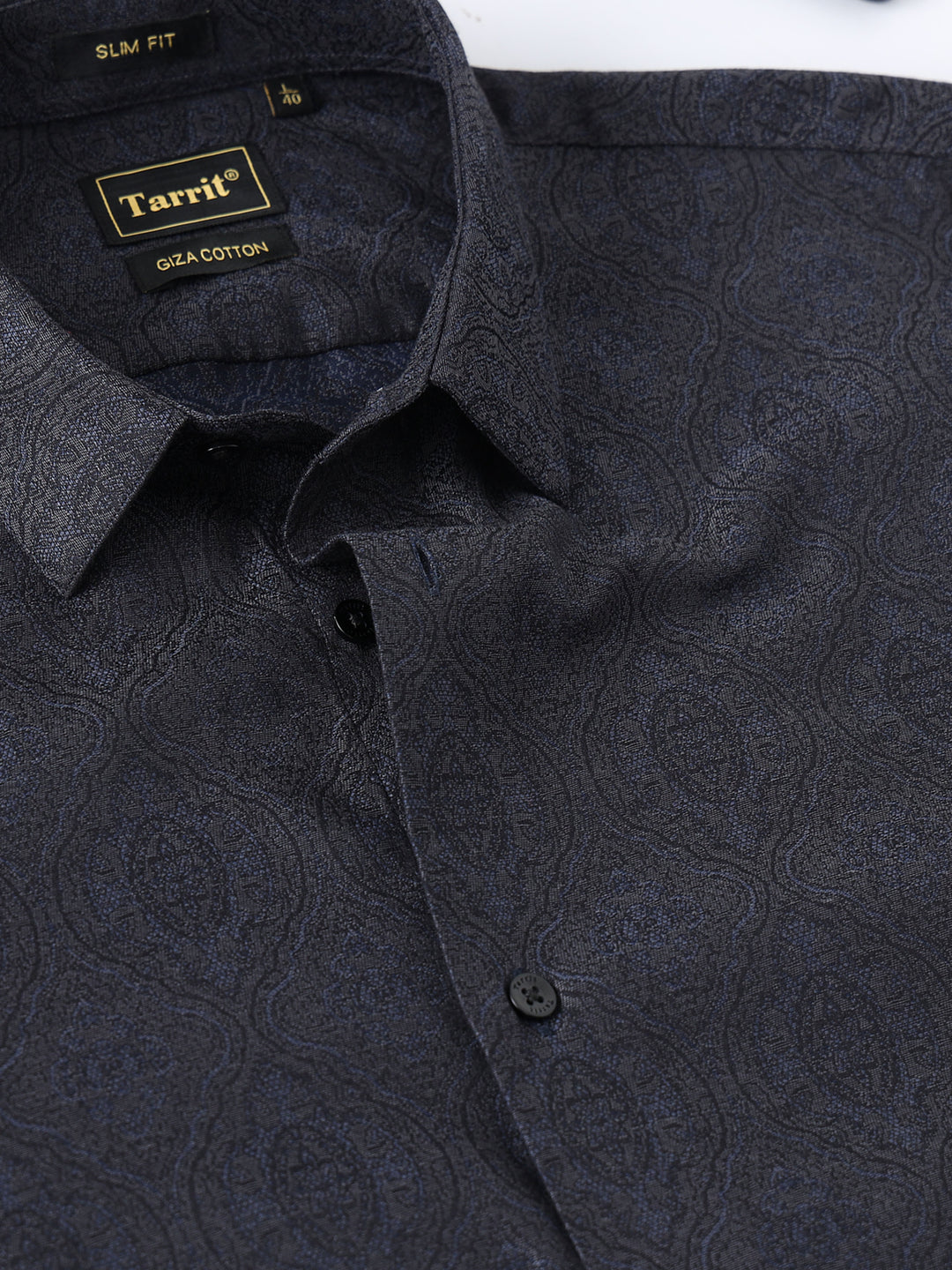 Blue Jacquard Giza Shirt