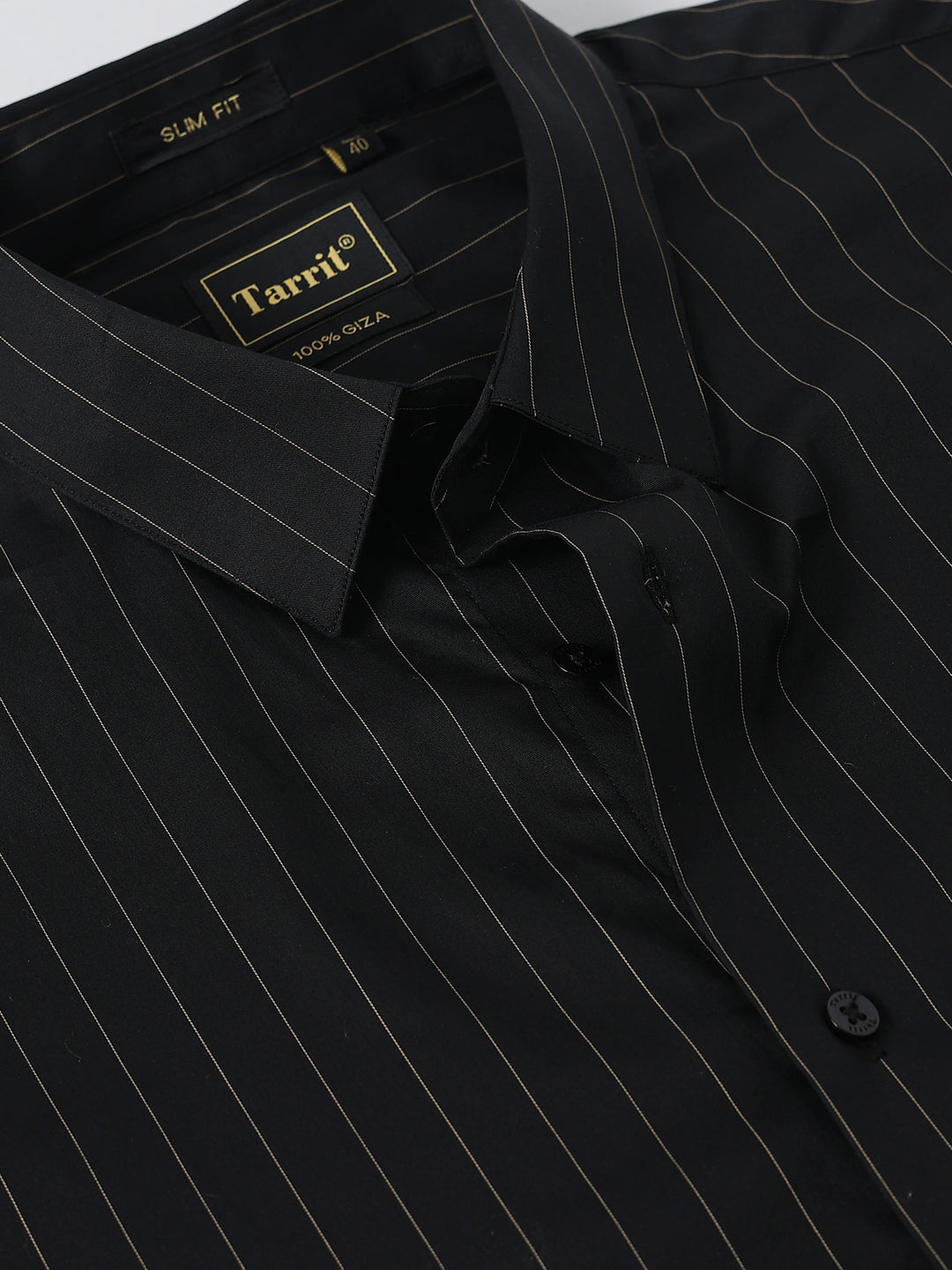 Black Vertical Stripes Giza Shirt