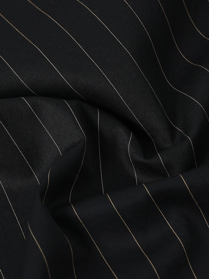 Black Vertical Stripes Giza Shirt