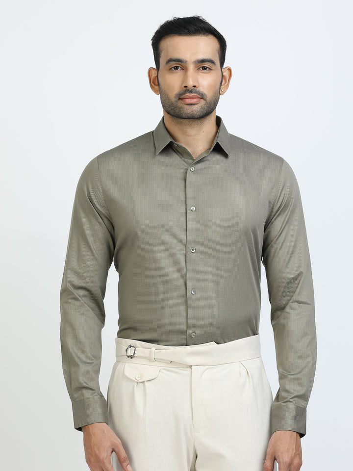 Green Checked Giza Shirt