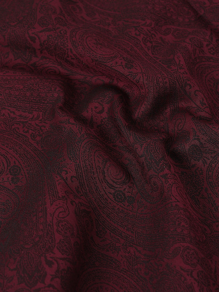 Maroon Jacquard Giza cotton Shirt