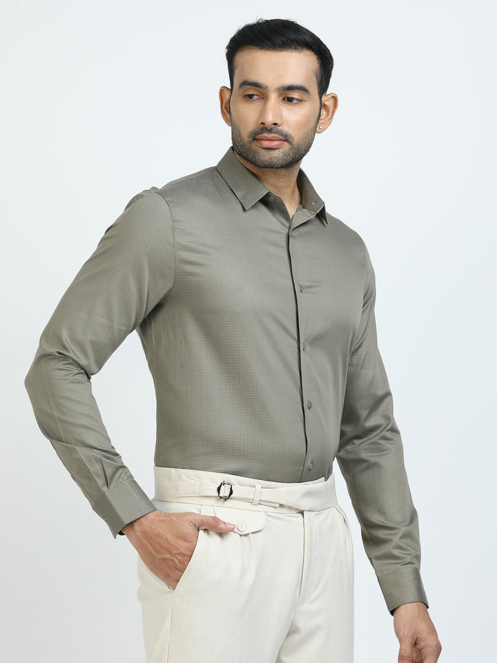 Green Checked Giza Shirt