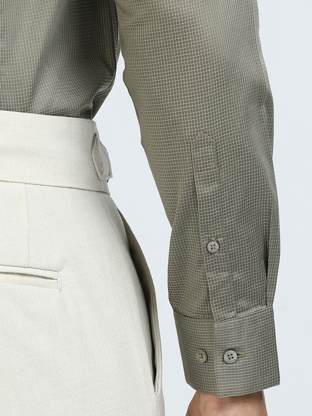 Green Checked Giza Shirt