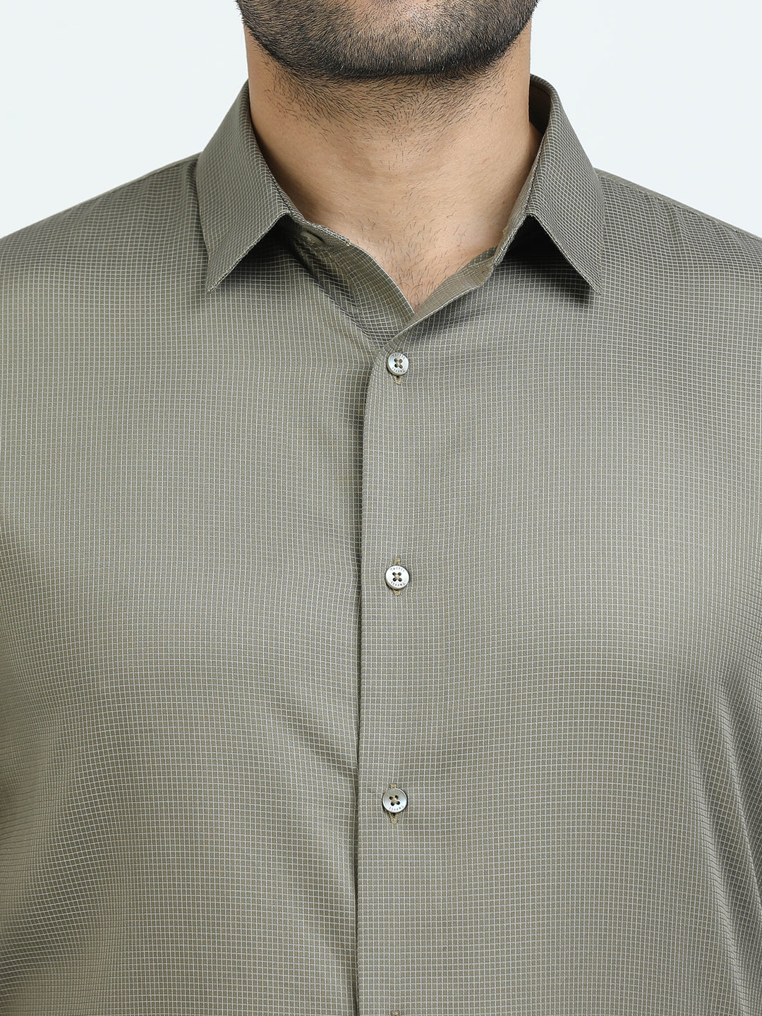 Green Checked Giza Shirt