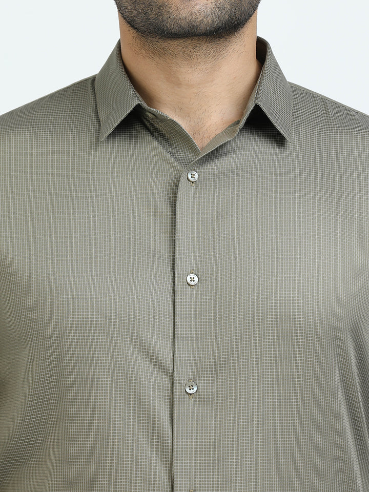 Green Checked Giza Shirt