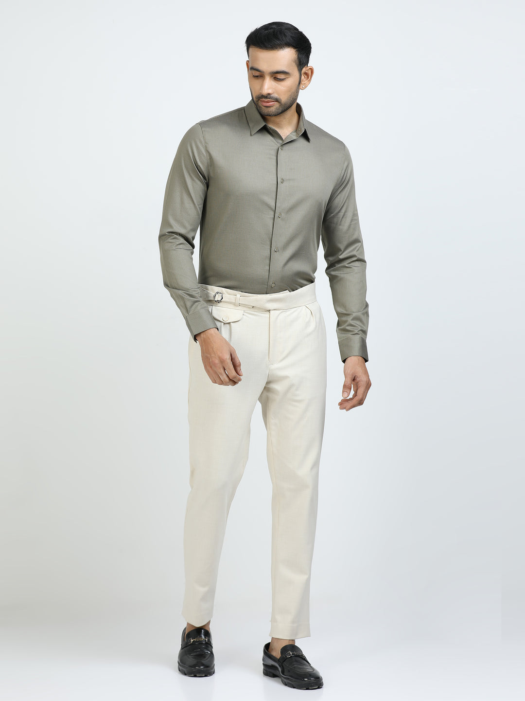 Green Checked Giza Shirt