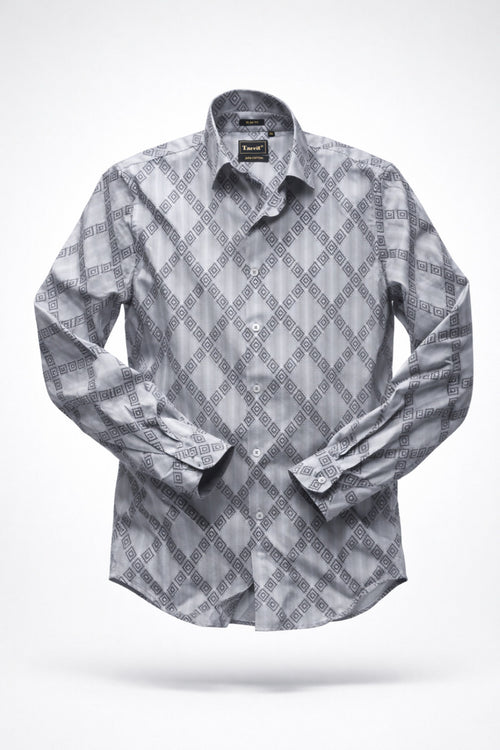 Silver Grey Diamond Jacquard