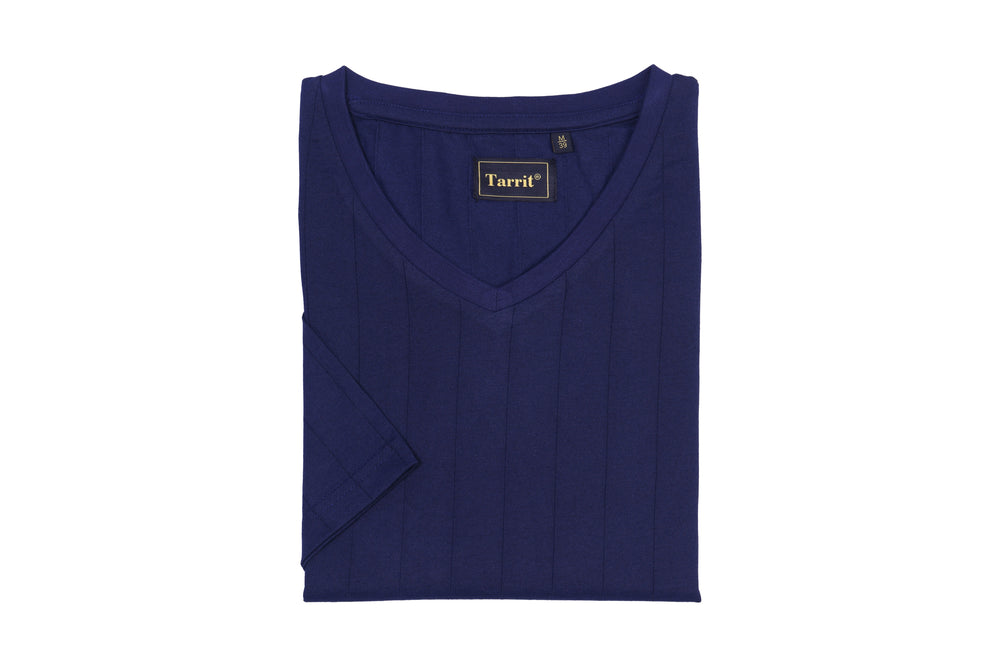 Poly Cotton Spandex Short Sleeve V-Neck for Men